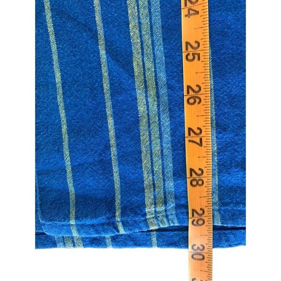 Smokey Joe’s Linen Blend Blue Yellow Stripes Button Down Medium 80s - Picture 11 of 11